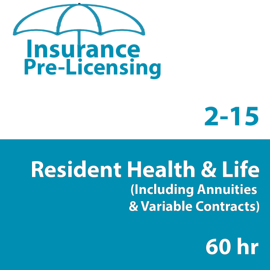 Insurance, Florida, Life, Health, Accidents and Annuities, Insurance Pre-Licensing, Life, Health and Variable Annuities, Life & Health , Pre-licensing, Insurance, All Courses,60 hr 2-15 Health and Life Insurance Pre-Licensing course (including Annuiti